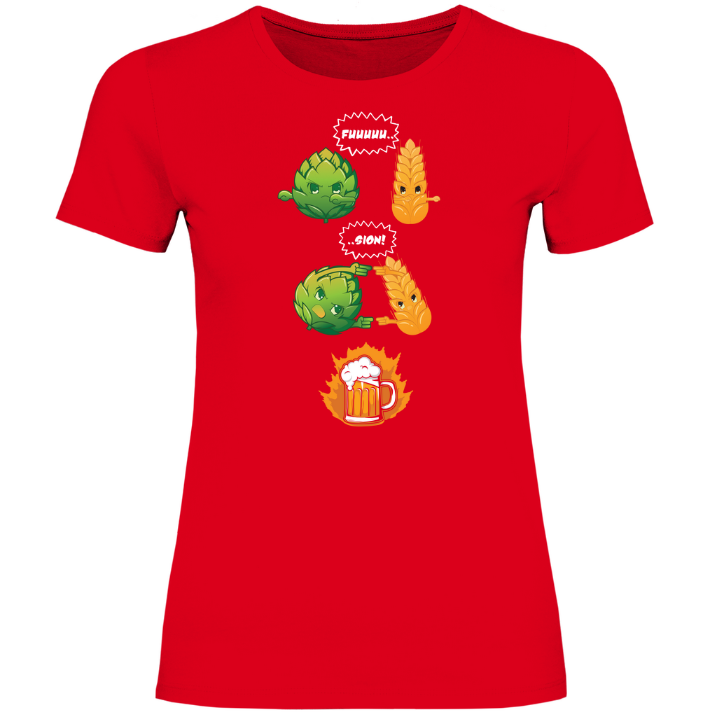 Bier Fusion - Damenshirt Red