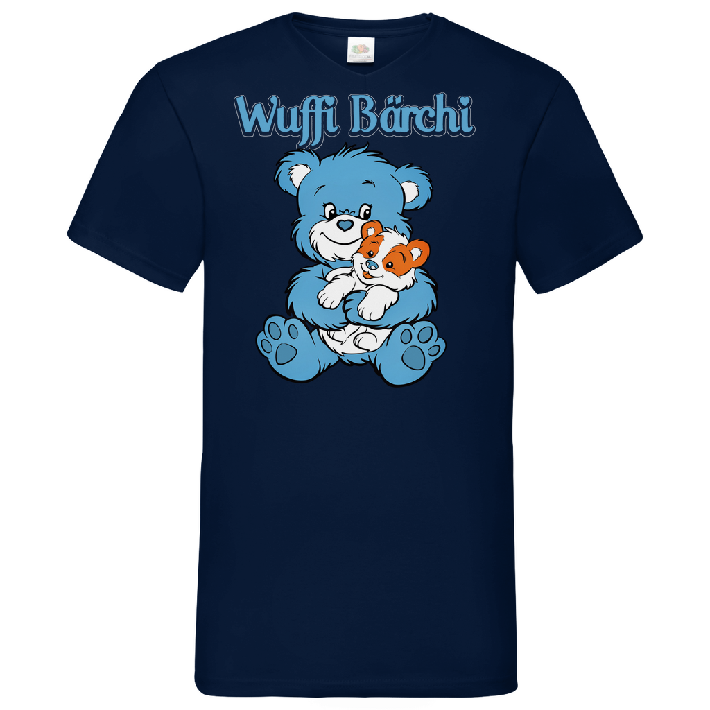 Wuffi Bärchi - Glücksbärchi - Herren V-Neck Shirt Navy