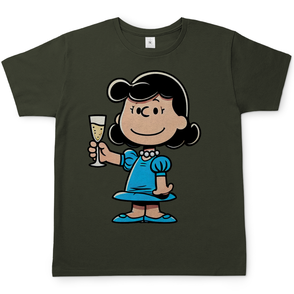 Lucy van Pelt mit Sekt - Die Peanuts - Herren Shirt Urban Khaki