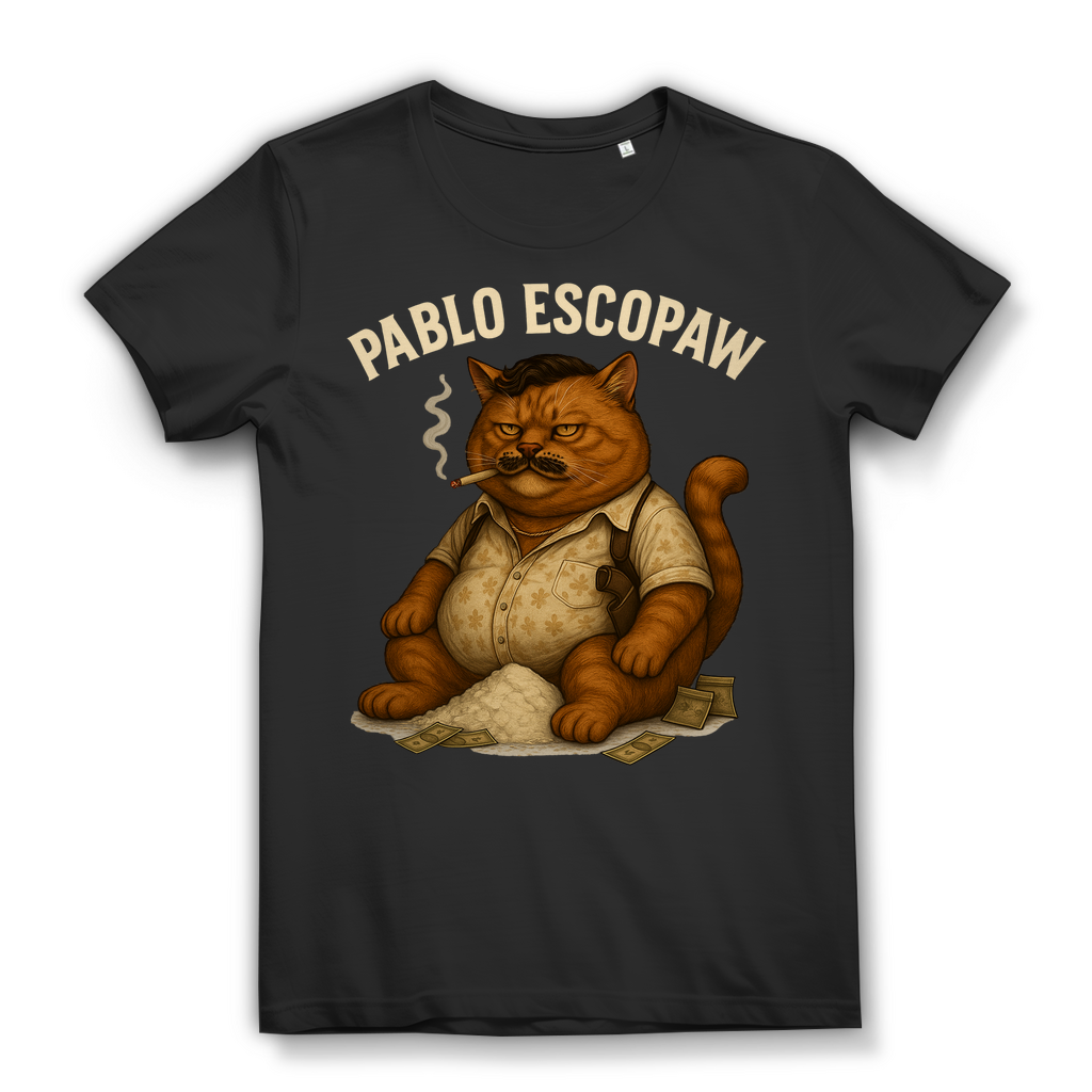 Pablo Escopaw Katze Mafia Escobar - Damen Premium Bio T-Shirt Black