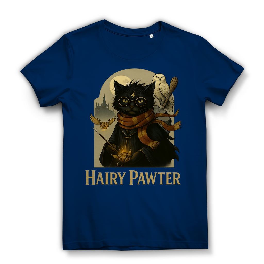 Hairy Pawter Harry Potter Katze - Damen Premium Bio T-Shirt Navy