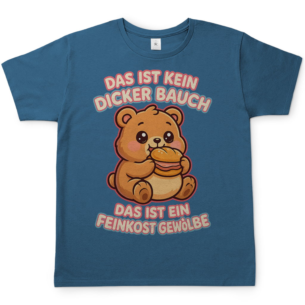 Herren T-Shirt Das Ist Kein Dicker Bauch Das Ist Ein Feinkost Gewölbe Teddybär