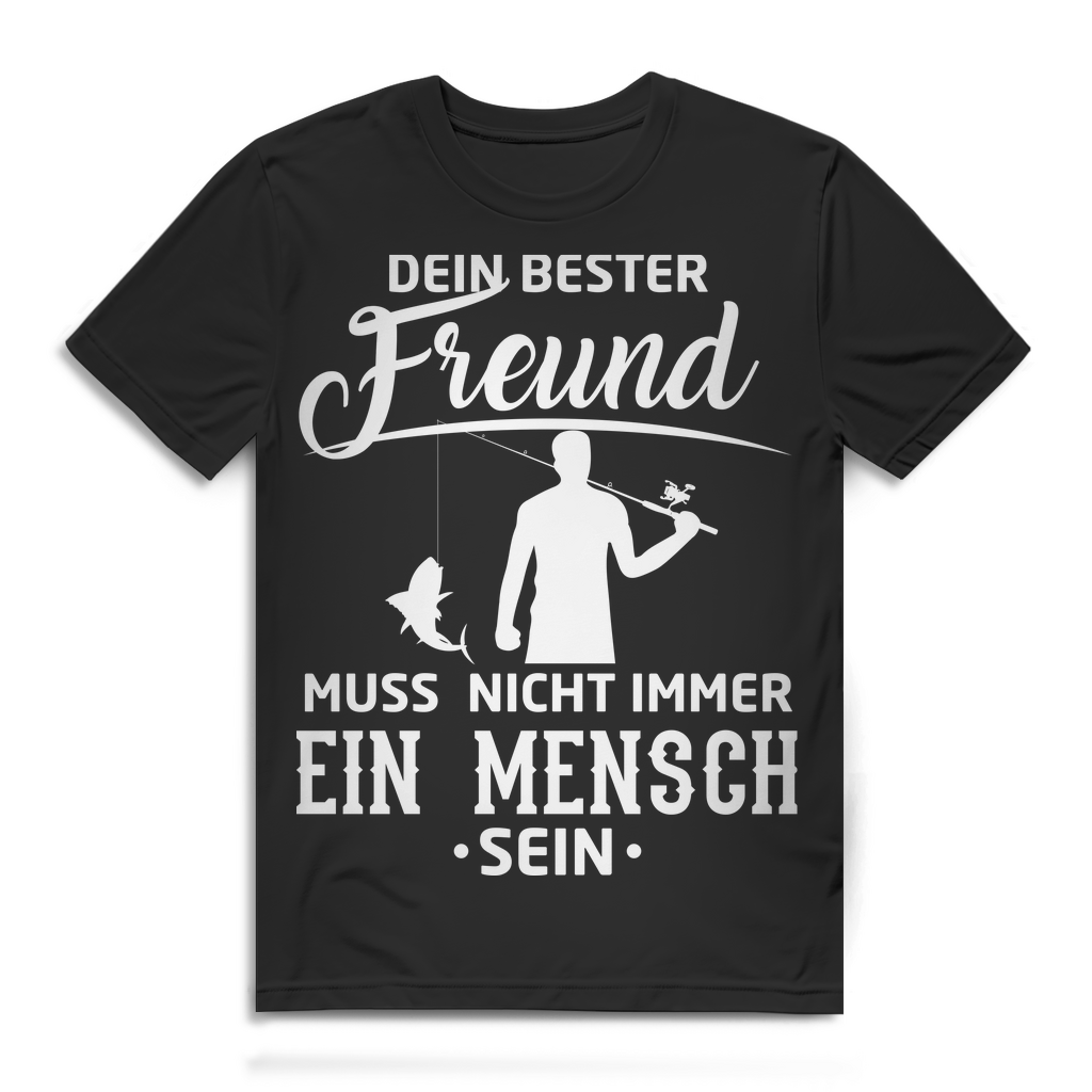 Fischerei T-Shirt Herren – Lustiger Spruch für passionierte Angler Black
