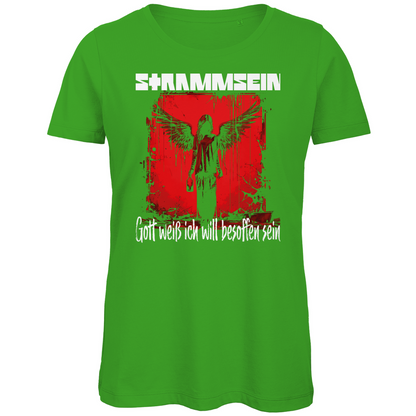 Strammsein Gott weiß ich will besoffen sein - Damen Premium Bio T-Shirt Real Green