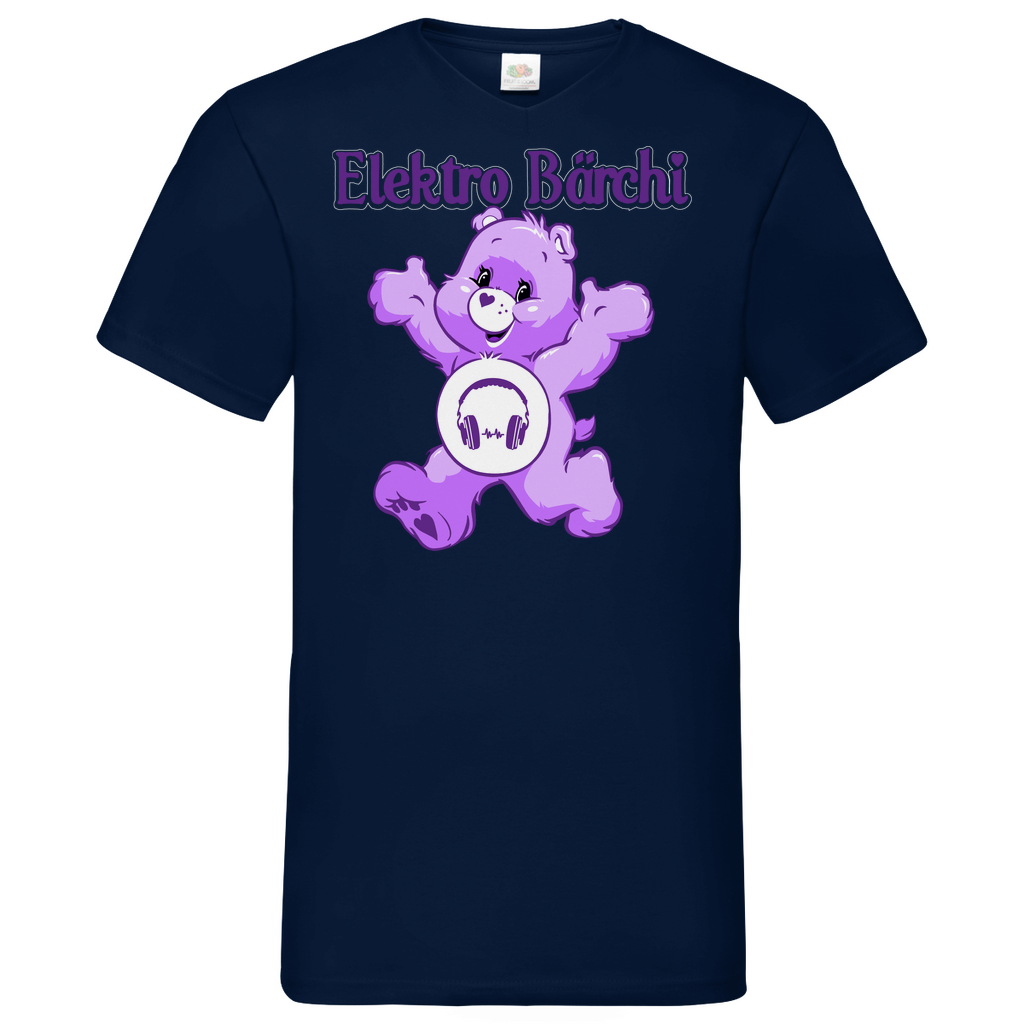 Elektro Bärchi - Glücksbärchi - Herren V-Neck Shirt Navy