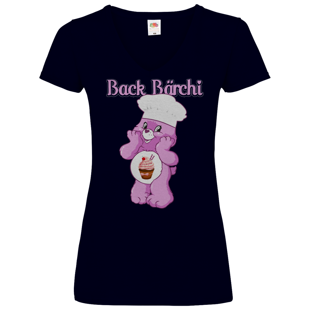 Back Bärchi - Glücksbärchi - V-Neck Damenshirt