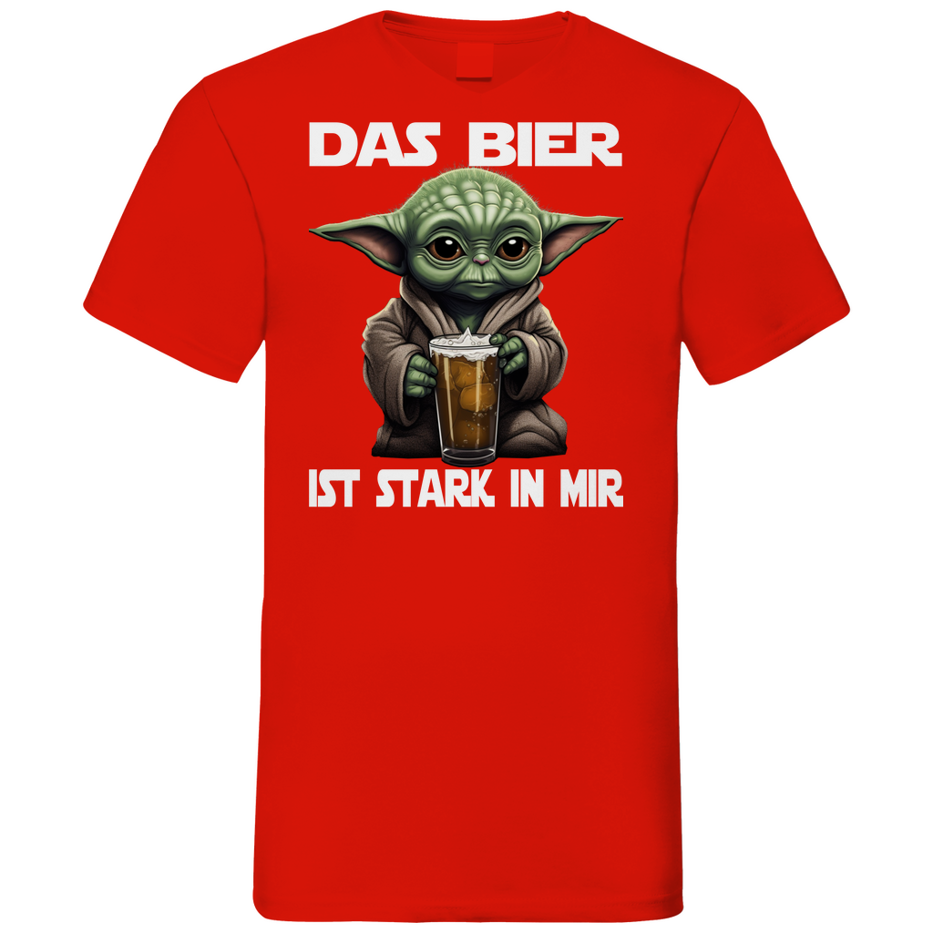 Das Bier ist stark in mir - Baby Yoda Grogu - Herren V-Neck Shirt