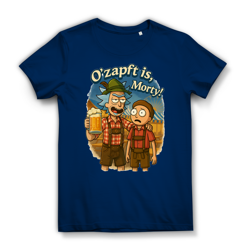 O´Zapft is Morty! Rick &amp; Morty Oktoberfest Bier - Damen Premium Bio T-Shirt Navy