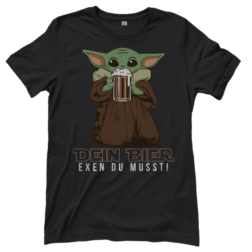 Dein Bier exen du musst Baby Yoda - Damenshirt Black