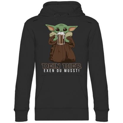 Dein Bier exen du musst Baby Yoda - Unisex Hoodie Black