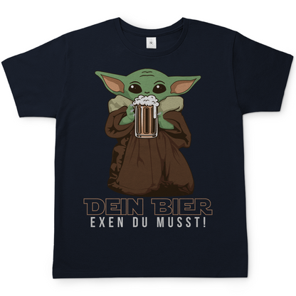 Dein Bier exen du musst Baby Yoda - Herren Shirt Navy