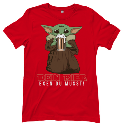 Dein Bier exen du musst Baby Yoda - Damenshirt Red