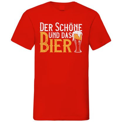 Der Schöne und das Bier - Herren V-Neck Shirt Red