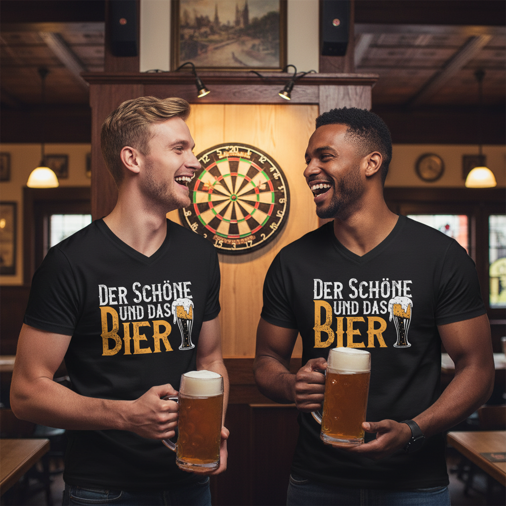 Der Schöne und das Bier - Herren V-Neck Shirt