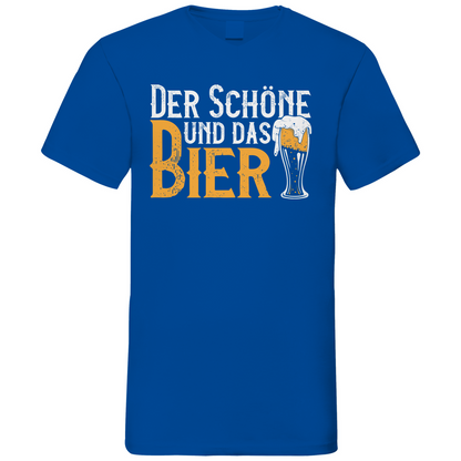 Der Schöne und das Bier - Herren V-Neck Shirt Royal Blue