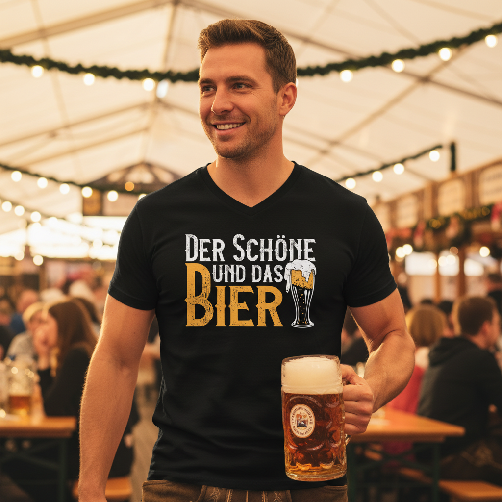 Der Schöne und das Bier - Herren V-Neck Shirt