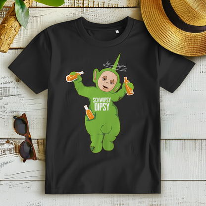 Schwipsy Dipsy Shirt Damen – Suff Teletubbie Parodie mit Dipsy in grün