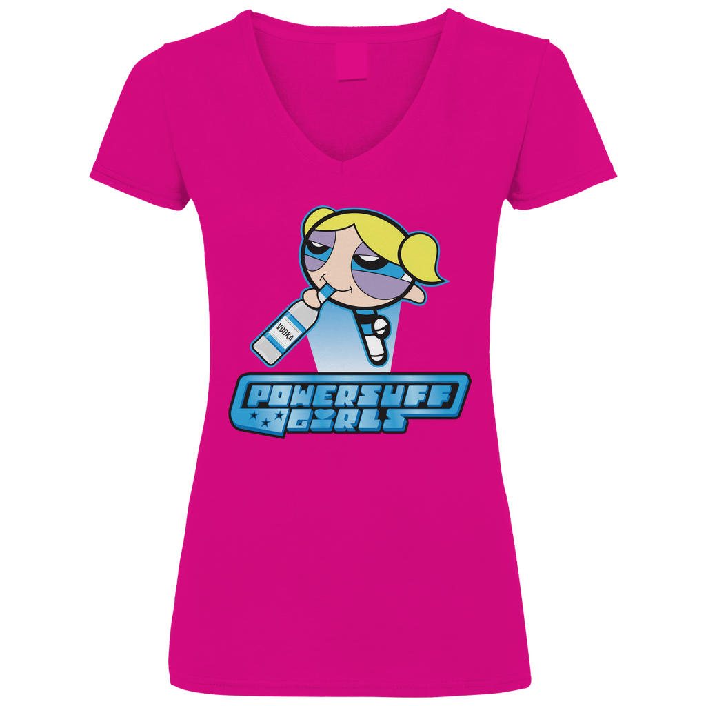 Bubbles Powersuff Powerpuff Girls - V-Neck Damenshirt