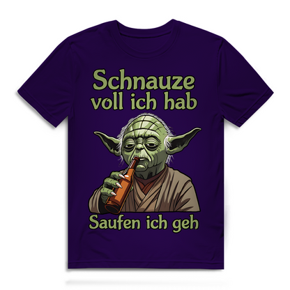 Herren Premium Bio T-Shirt Yoda Schnauze Voll Ich Hab Saufen Ich Geh Urban Purple
