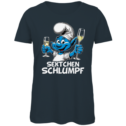 Sektchen Schlumpf Grafik - Damen Premium Bio T-Shirt Dark Grey