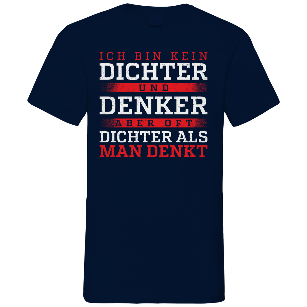 Oft dichter als man denkt - Herren V-Neck Shirt Navy