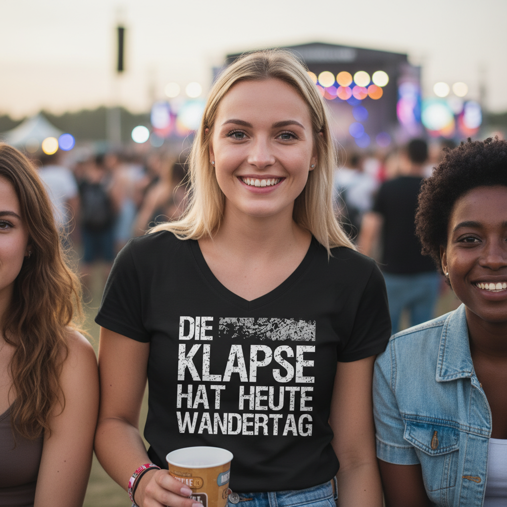 Die Klapse hat heute Wandertag - V-Neck Damenshirt