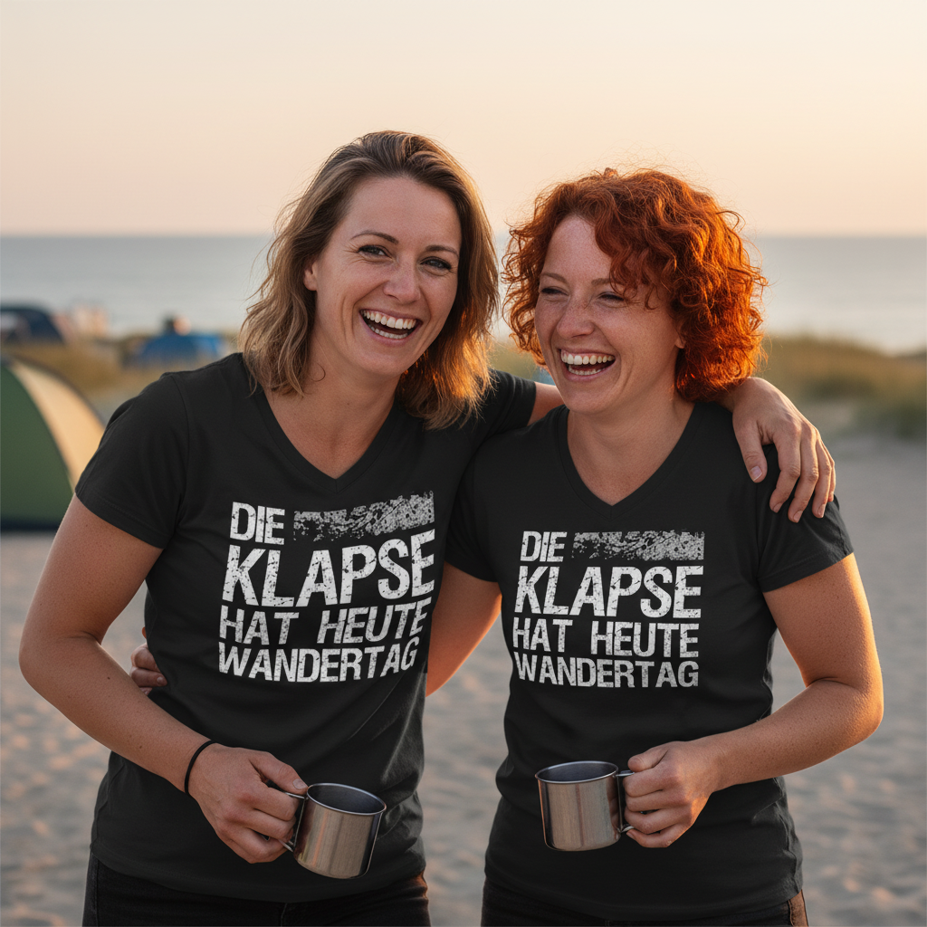 Die Klapse hat heute Wandertag - V-Neck Damenshirt