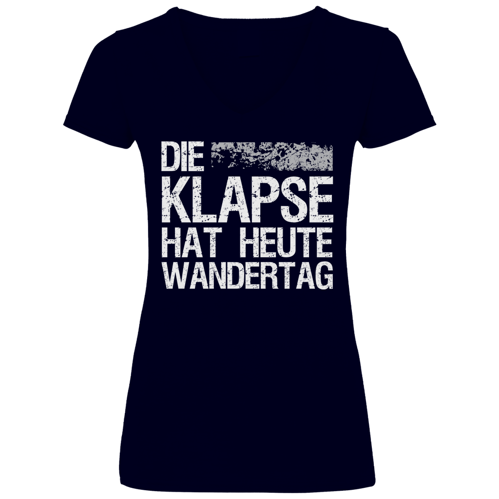 Die Klapse hat heute Wandertag - V-Neck Damenshirt Deep Navy