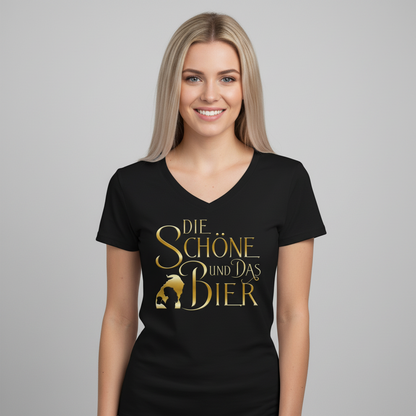 Die Schöne und das Biest Bier - V-Neck Damenshirt
