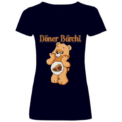 Döner Bärchi - Glücksbärchi - V-Neck Damenshirt Deep Navy