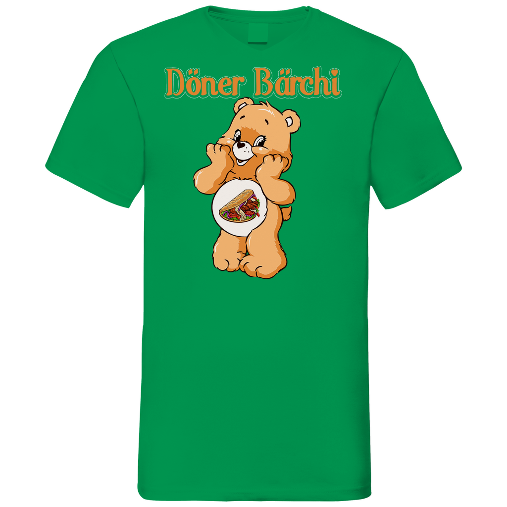 Döner Bärchi - Glücksbärchi - Herren V-Neck Shirt Kelly Green