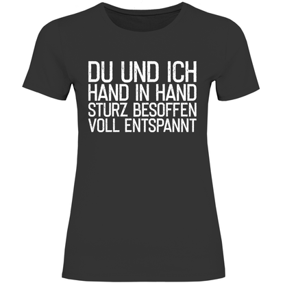 Du und ich Hand in Hand - Damenshirt Black