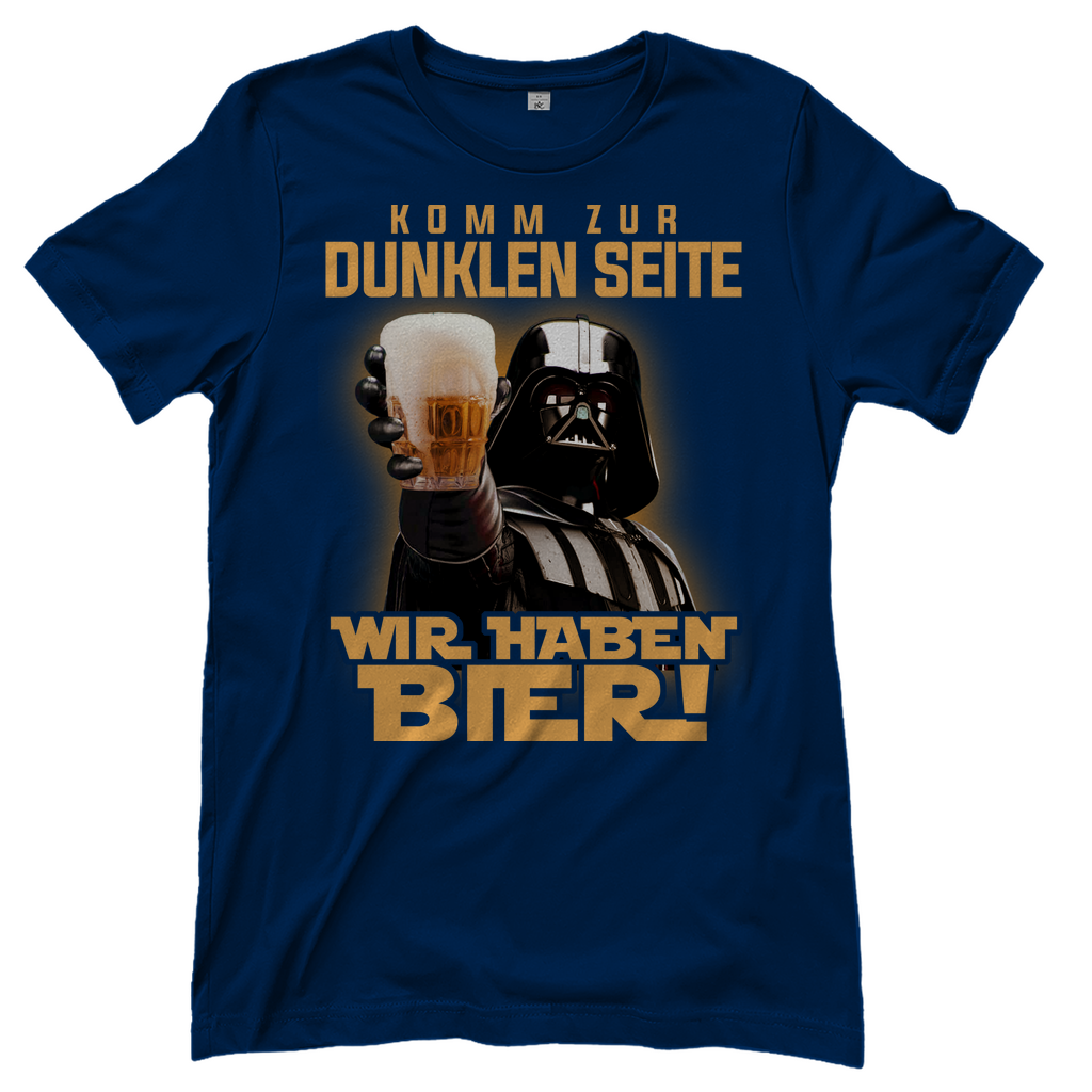 Komm zur dunklen Seite wir haben Bier Darth Vader - Damenshirt Navy
