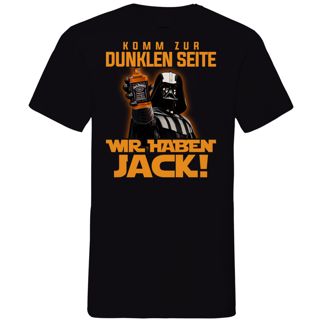 Komm zur dunklen Seite wir haben Jack Darth Vader - Herren V-Neck Shirt Black