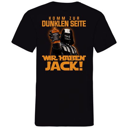 Komm zur dunklen Seite wir haben Jack Darth Vader - Herren V-Neck Shirt Black