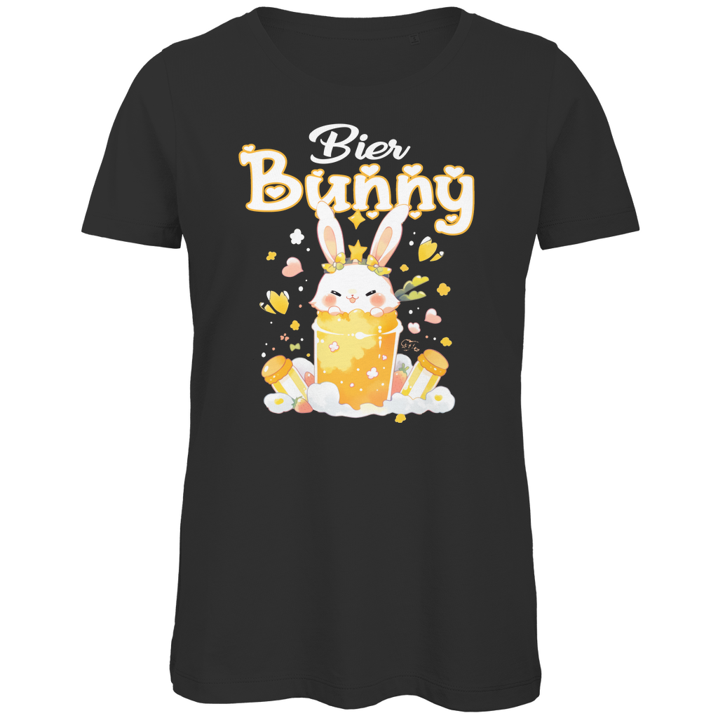 Bier Bunny Hase - Damen Premium Bio T-Shirt Black