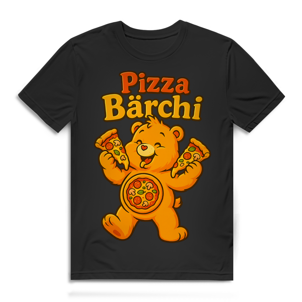 Pizza Bärchi - Glücksbärchi - Herren Premium Bio T-Shirt Black
