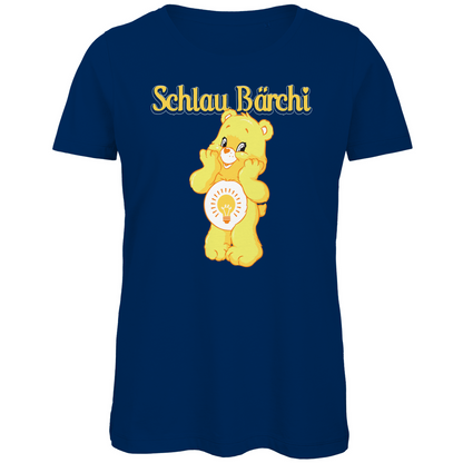 Schlau Bärchi - Glücksbärchi - Damen Premium Bio T-Shirt Navy