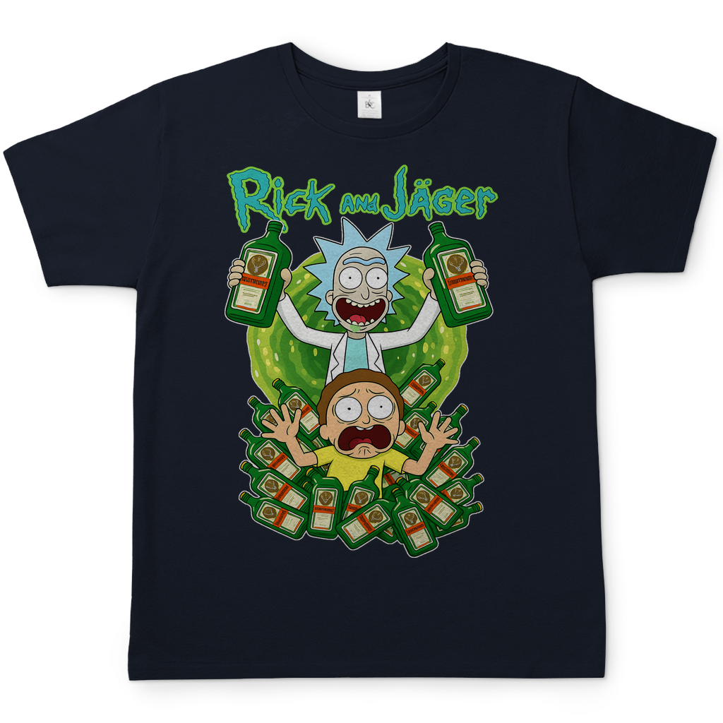 Rick and Jäger mit Morty Jägermeister - Herren T-Shirt