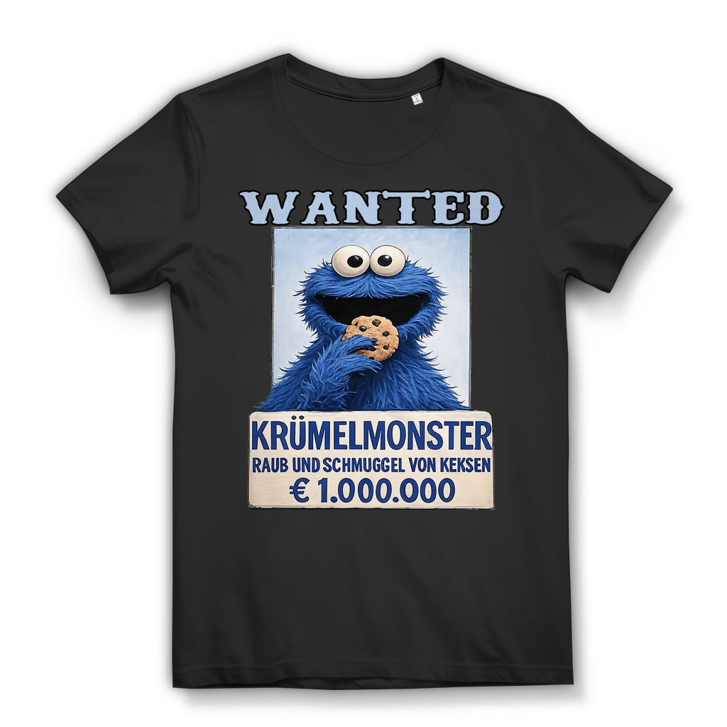 Wanted Krümelmonster Raub und Schmuggel von Keksen - Damen Premium Bio T-Shirt Black