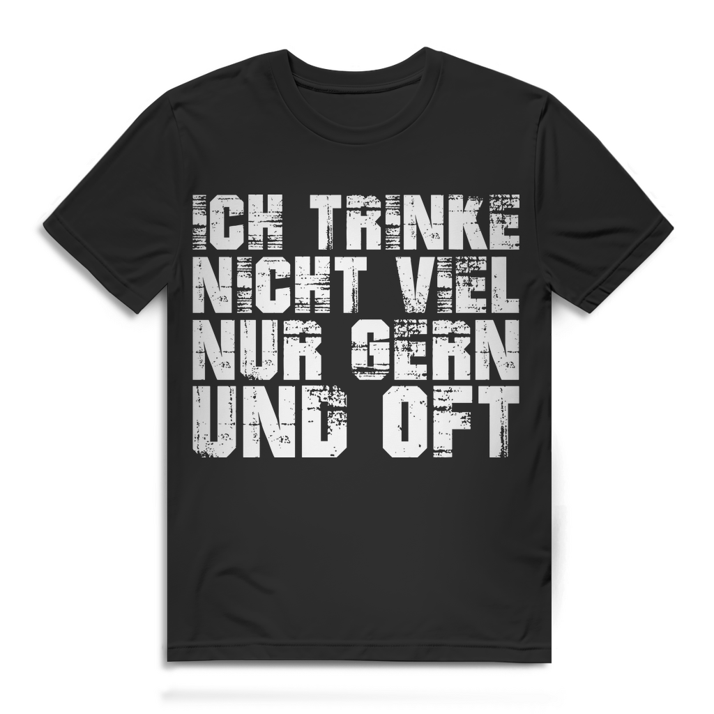 Ich trinke nicht viel nur gern und oft – Lustiges Männer T Shirt für Bierfans Black