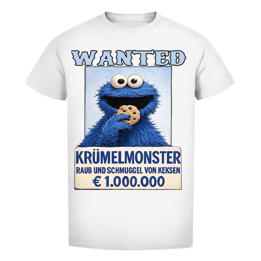 Wanted Krümelmonster Raub und Schmuggel von Keksen - Herren Premium Bio T-Shirt White