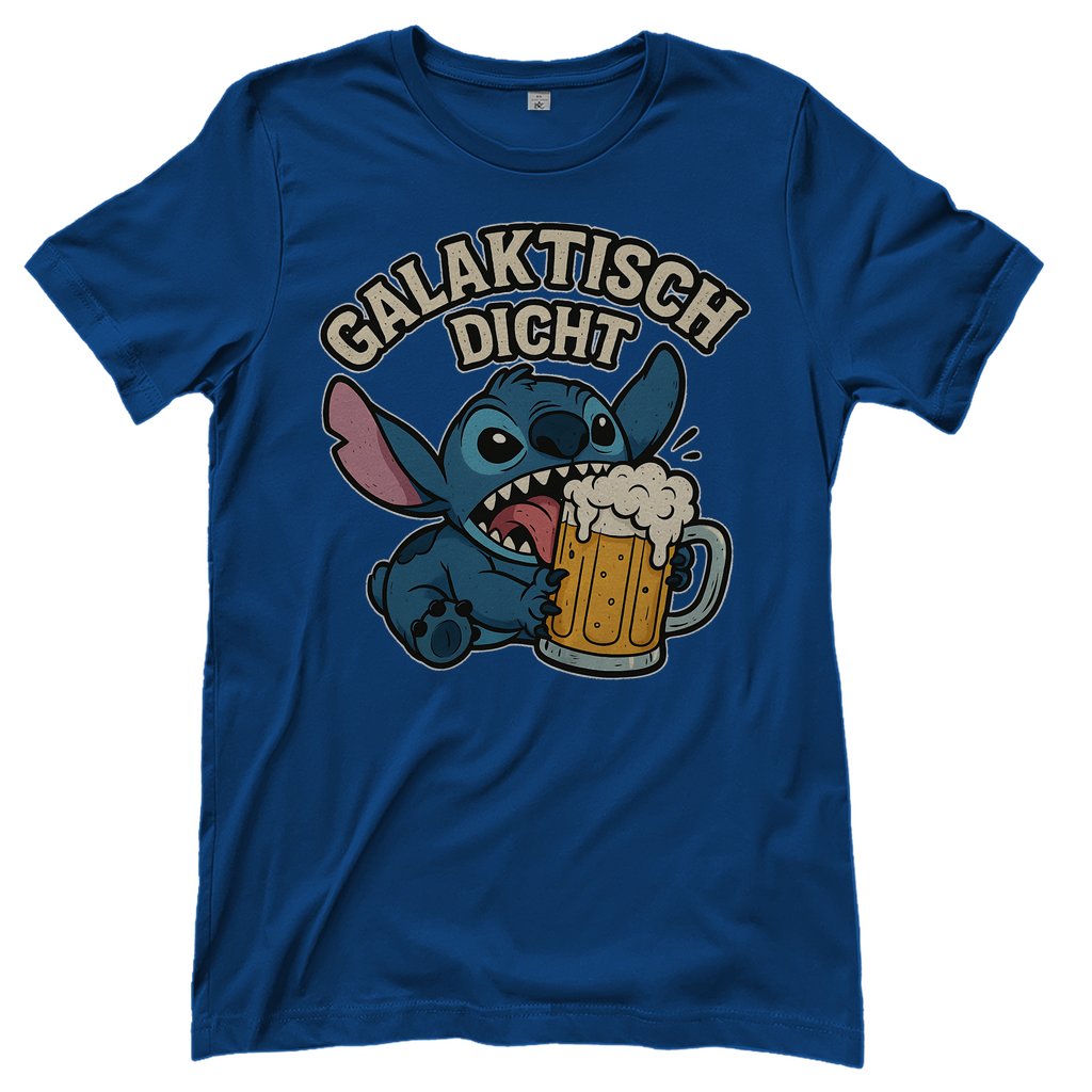 Stitch Galaktisch Dicht Bier Alien - Damen T-Shirt Royal Blue