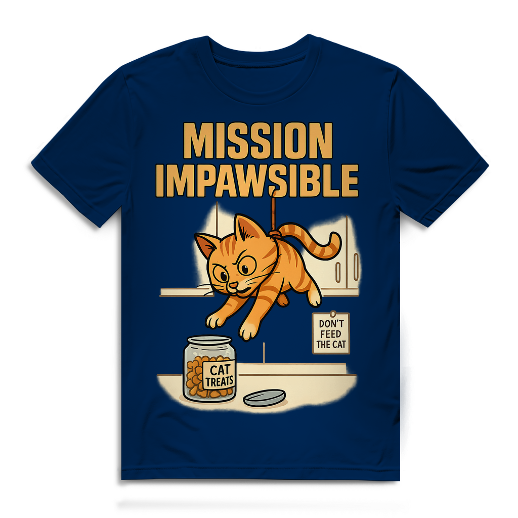 Mission Impawsible Katze - Herren Premium Bio T-Shirt Navy