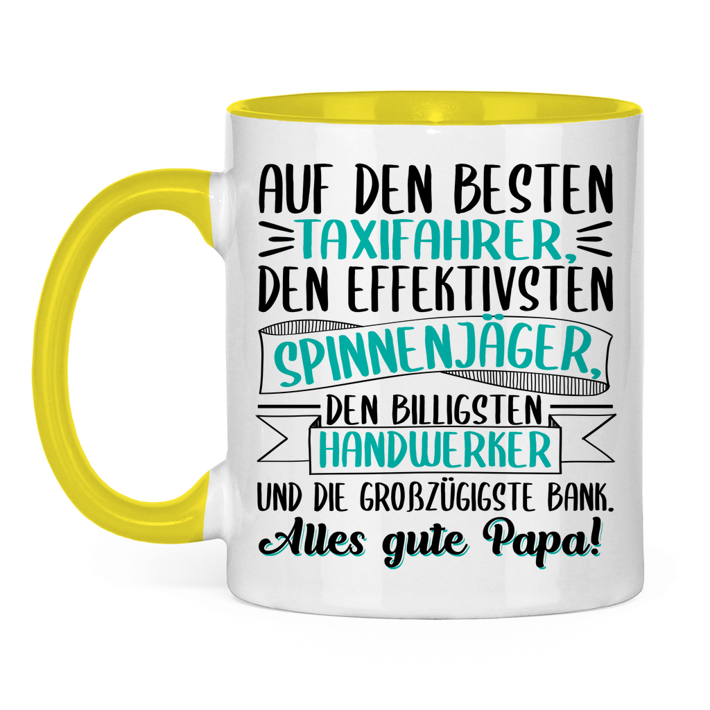 Auf den besten. Alles gute Papa! - Tasse zweifarbig