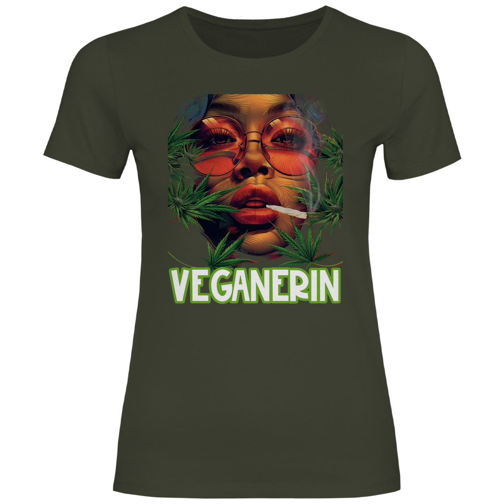 Veganerin - Damenshirt Urban Khaki