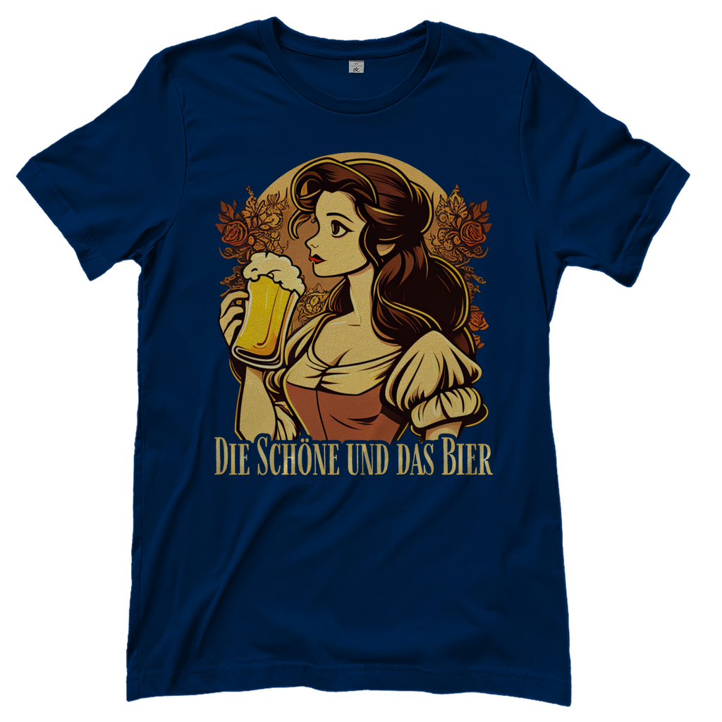 Die Schöne und das Bier Belle - Damenshirt Navy