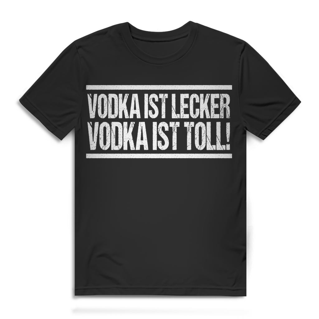 Vodka ist lecker Shirt Männer – Lustiger Alkohol Spruch Trinker &amp; Partygänger Black