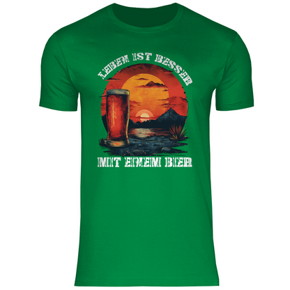 Leben ist besser mit einem Bier - Herren Shirt Kelly Green