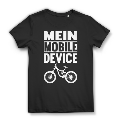 Lustiges Damen Bio T-Shirt Mein Mobile Device Fahrrad Mountainbike Bikerin Fun